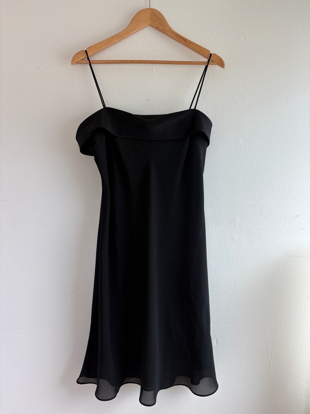 Vintage Niki Livas Black Cocktail Dress Off Shoulder Midi Party Dress Size 16